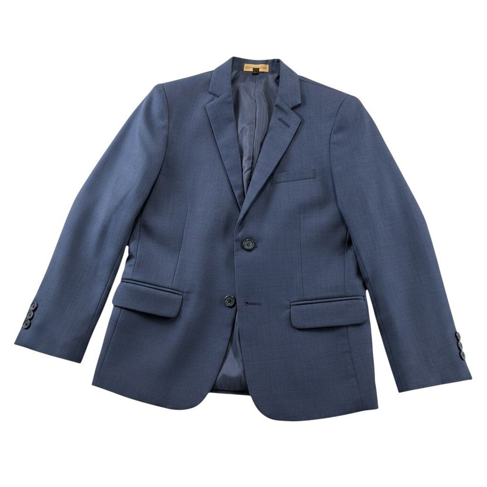 Class Club Blazer Boys Size 12 Navy Blue Modern Gold Label 2 Button Double Vent
